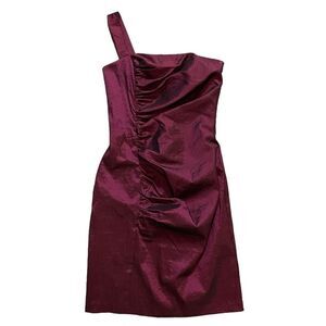 Cache Plum Single Strap Ruched Mini Cocktail Dress NWT | Size 2